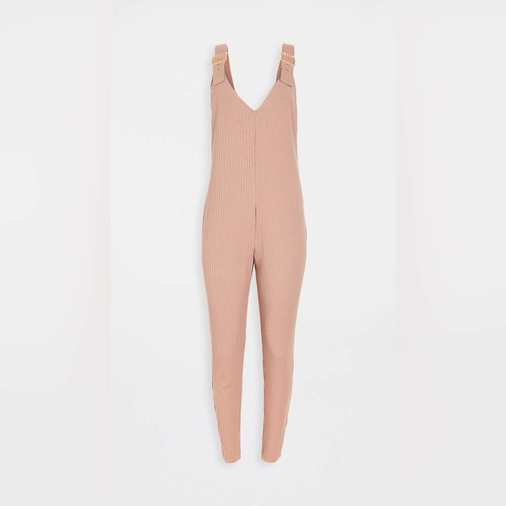 WeWoreWhat Ribbed Knit Jumpsuit Dusty Rose